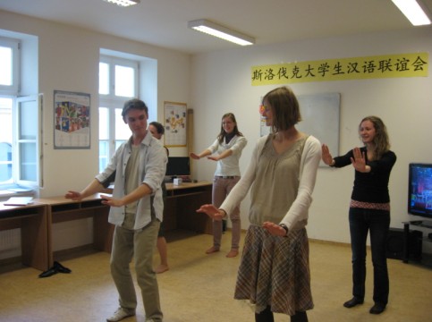 考门斯基大学学生表演太极拳